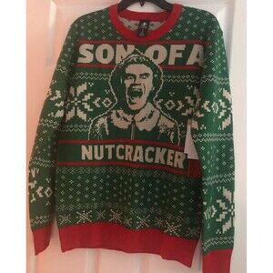 Men's Christmas ELF Sweater Son of A Nutcracker Size Small NWT B3